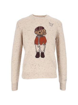 MC2 Saint Barth Poodle-Embroidered Alpaca Blend Crewneck Sweater