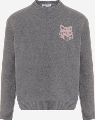 Maison Kitsun&eacute; wollen trui met logo