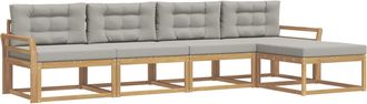 vidaXL Conjunto De Sof&aacute;s De Exterior 4 Uds. Blanco Y Gris Claro Vidaxl