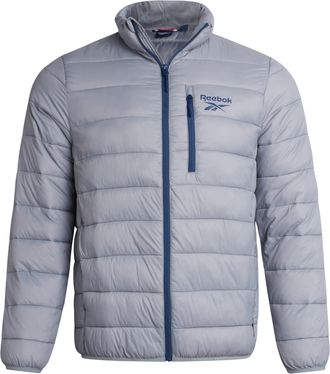 Reebok Mens Puffer Jacket - Insulated Wind and Water Resistant Puffer Jacket - Quilted Lightweight Winter Coats for Men, Grey, XL