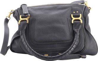 Chlo&eacute; Black Leather Marcie Satchel Medium (Authentic Pre-Loved)