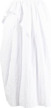 Cecilie Bahnsen Dalita asymmetric midi skirt - women - Cotton/Polyamide - 8 - White