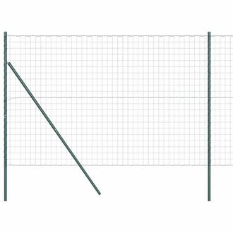 Berkfield Home Euro Fence with 7 Posts 1.6x10 m Galvanised Steel Green