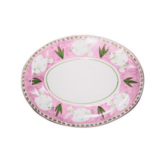 Arcucci poiseidone pink oval tray 43 cm