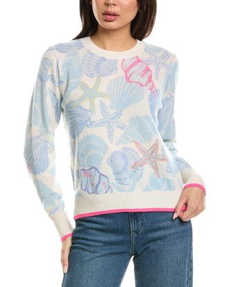 Brodie Scatter Shell Crewneck Cashmere Sweater