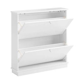 SoBuy Zapatero estrecho con 2 solapas mdf blanco