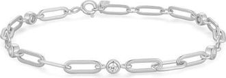 Ania Haie Bezel Cubic Zirconia Station Chain Bracelet in Silver at Nordstrom