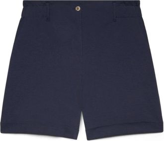 Fiorella Rubino Bermuda Broek in Milano Steek - Dames - Korte Broeken - Blauw - XS - Katoen - Korte Broeken