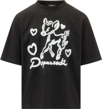 Dsquared2 Loose Fit Crew Neck T-shirt - Heren - T-shirts - Zwart - M - Tops