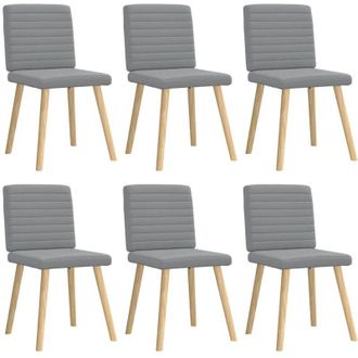vidaXL Vidaxl - Sillas De Comedor 6 Unidades De Tela Gris Claro