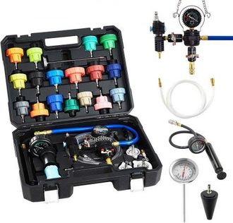 OEM Juego De Man&oacute;metros De Refrigerante De 47 Piezas, Con 3 Adaptadores Met&aacute;licos, Ajuste Universal, Para Sistemas De Refrigeraci&oacute;n De Autom&oacute;viles, Con Bo