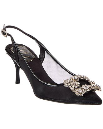 Roger Vivier Mesh & Patent Slingback Pump