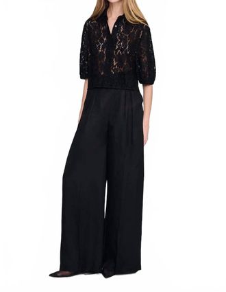 Anine Bing Womens Shayna Lace Top In Black