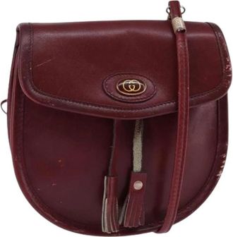 Gucci Pre-owned Vintage Cross Body Bag - Dames - Vintage Schoudertas - Rood - ONE Size - Leer - Vintage
