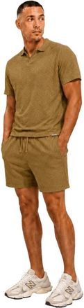Black Bananas Gebreide Polo Twinset Zomerset - Heren - Trainingspakken - Bruin - S - Katoen - Fitness