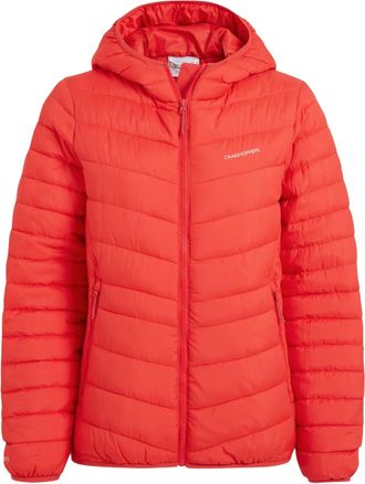 Craghoppers Dames/Dames Compresslite IX ge&iuml;soleerd jack met capuchon (Rode Dageraad)