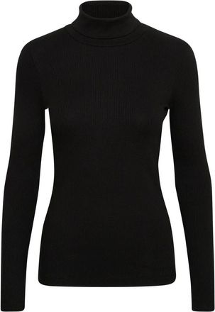 Inwear Truien & Vesten, Dames, Zwart, S, Katoen, Zwarte Coltrui met Lange Mouwen