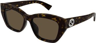 Gucci Stijlvolle zonnebril Gg 1844Sa-002 - unisex - Zonnebrillen - Bruin - 55 MM - Accessoires