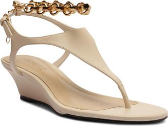 Schutz Lys Ankle Strap Wedge Sandal in Sugar White at Nordstrom, Size 10.5
