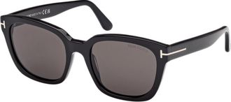 Tom Ford Black Plastic Square Grey Dark Womens Sunglasses FT1216 01A 53
