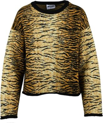 Moschino Maglioncino Girocollo - Dames - Ronde hals truien - Veelkleurig - S - Wol - Truien & Vesten