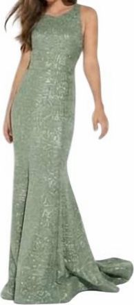 Jovani Sleeveless Gown In Sage