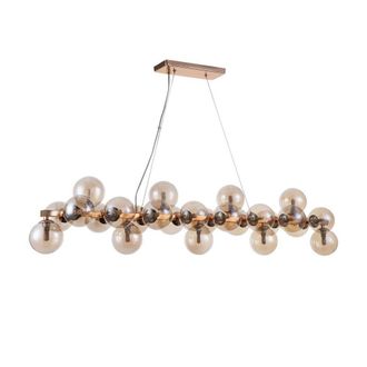 Netlighting Modern Hanging Pendant Golden 25 Light with Cognac Shade G9 in Gold