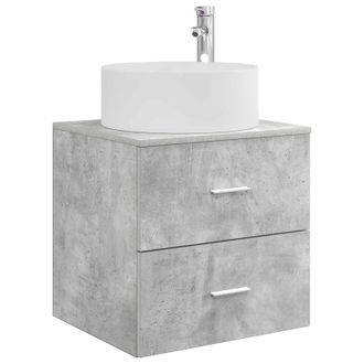vidaXL Vanidad Con Lavabo De Pared Gris Hormig&oacute;n 49,5 X 44,5 X 65,5 Cm Vidaxl