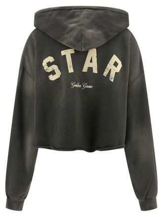 Golden Goose Delav&eacute; Cotton with Star Print Hoodie - Gray