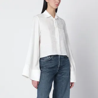 Maison Margiela White shirt with all-over logo graphic