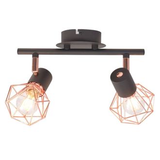 Berkfield Home Ceiling Lamp with 2 Spotlights E14 Black & Copper