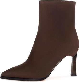 Cesare Gaspari Velvet Edge Enkellaars - Bruin - Dames - Laarzen met Hak - Bruin - 41 EU - Su&egrave;de - Schoenen