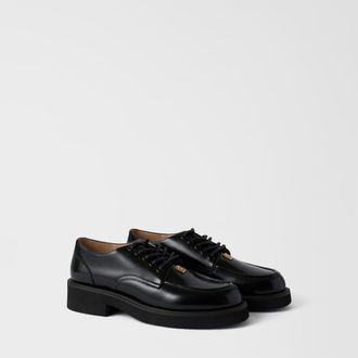 Furla Lug Stringate Nero Nero Vitello Spazzolato Donna