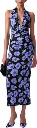 Carolina Herrera Gathered Halter Midi Dress