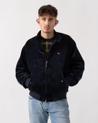 GANT Mens Harrington Jacket in Dark Blue Cotton - Size Large