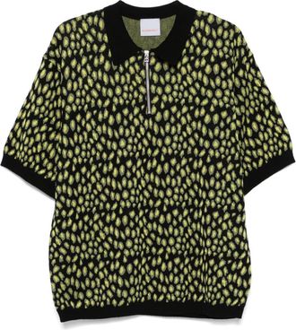 Bluemarble Camicia leopardata jacquard - Nero