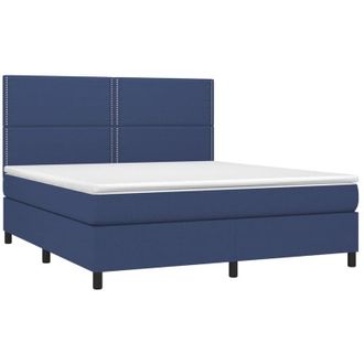 vidaXL Vidaxl - Cama Box Spring Con Colch&oacute;n Tela Azul 180x200 Cm