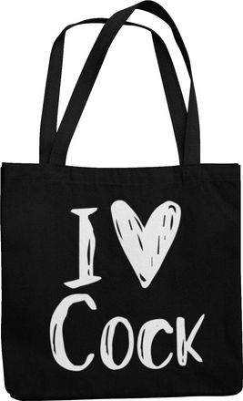 Generic I Love Cock Totebag -Funny Stylish I Love Totebag (Black)