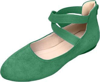 Generic Womens Ballet Flats Pumps Ballerina Ankle Strap Womens Flat Court Shoes Wedding Evening Shoes Mary Jane Flats Party Dress Shoe Classic Pointed Toe Sho