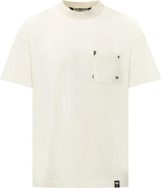 Palm Angels Palm Rib Regular Tee - Heren - T-shirts - Wit - L - Tops
