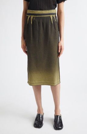 Maison Margiela Check Deconstructed Skirt in Yellow/Black at Nordstrom, Size 6 Us