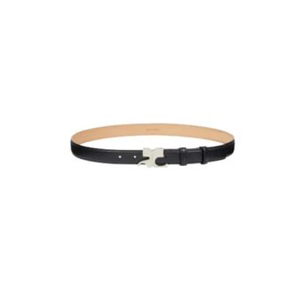 Courr&egrave;ges Ceinture cuir grain&eacute; logo AC