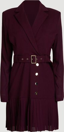 Karen Millen Womens Jersey And Georgette Mix Pleat Mini Dress - Purple viscose - Size X-Small