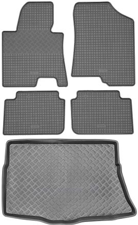 OEM Hyundai I30 Ii Hatchback De 2012-2016 Set - Alfombrillas De Goma Para Coche + Alfombrilla Para Maletero