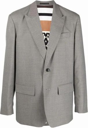 Valentino Houndstooth Blazer - Heren - Blazers - Grijs - M - Jassen