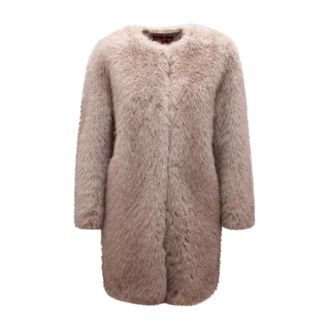 Max Mara R1049 Ecopelliccia Studio Eros WO Jacket - female - Max Mara - Faux Fur & Shearling Jackets - Beige - XS - Jackets