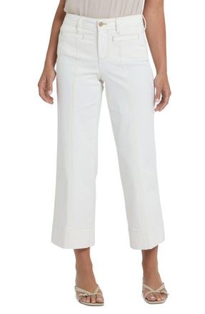 NYDJ Teresa Seamed Ankle Wide Leg Jeans in Vintage White at Nordstrom, Size 14P