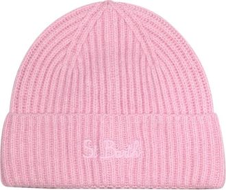 MC2 Saint Barth Gebreide wollen kasjmier muts - Dames - Hoeden - Roze - ONE Size - Wol - Accessoires