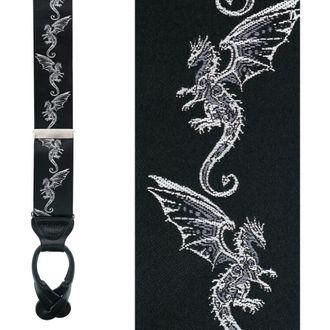 Trafalgar Store Guardian of Freedom Dragon Silk Button End Suspenders in Black at Nordstrom