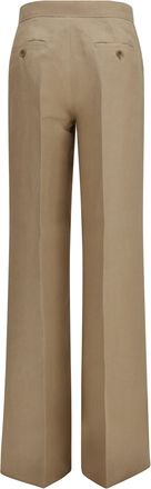 Max Mara Wide-Leg Linen Trousers - Beige